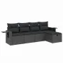 Gartenmöbel-Set 5-teilig mit schwarzen Polstern aus synthetischem Rattan von , Gartensets - Ref: Foro24-3263771, Preis: 327,2...