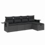 Gartenmöbel-Set 5-teilig mit schwarzen Polstern aus synthetischem Rattan von , Gartensets - Ref: Foro24-3263771, Preis: 315,1...
