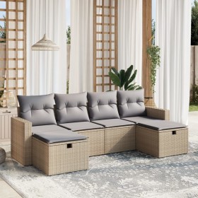 Garden sofa set with beige cushions mix 6 pieces PE rattan by , Garden sets - Ref: Foro24-3263545, Price: 364,13 €, Discount: %