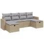 Garden sofa set with beige cushions mix 6 pieces PE rattan by , Garden sets - Ref: Foro24-3263545, Price: 353,57 €, Discount: %