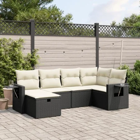 6-piece garden sofa set and black synthetic rattan cushions by , Garden sets - Ref: Foro24-3263792, Price: 374,88 €, Discount: %