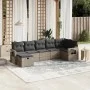 Set de sofás de jardín 7 piezas con cojines ratán PE gris by , Garden sets - Ref: Foro24-3263816, Price: 422,07 €, Discount: %