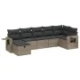 Set de sofás de jardín 7 piezas con cojines ratán PE gris by , Garden sets - Ref: Foro24-3263816, Price: 422,07 €, Discount: %