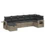 Set de sofás de jardín 7 piezas con cojines ratán PE gris by , Garden sets - Ref: Foro24-3263816, Price: 427,94 €, Discount: %