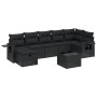 8-teiliges Gartensofa-Set und Kissen aus schwarzem Kunststoff-Rattan. von , Gartensets - Ref: Foro24-3263821, Preis: 500,30 €...