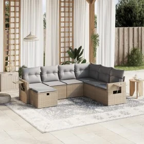 Garden sofa set with beige cushions mix 7 pieces PE rattan by , Garden sets - Ref: Foro24-3263835, Price: 438,36 €, Discount: %