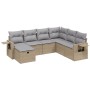 Gartensofa-Set mit beigem Kissenmix, 7-teilig aus PE-Rattan von , Gartensets - Ref: Foro24-3263835, Preis: 437,55 €, Rabatt: %