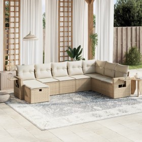 Gartensofagarnitur mit beigen Kissen, 8-teilig, aus PE-Rattan. von , Gartensets - Ref: Foro24-3263894, Preis: 527,04 €, Rabat...