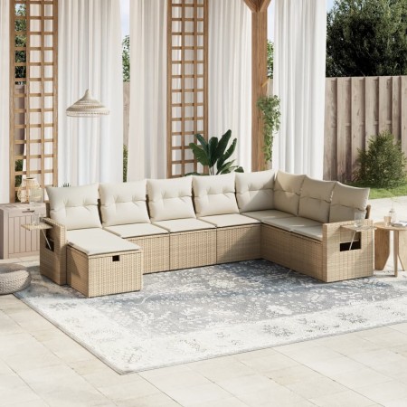 Juego de sofás de jardín con cojines beige 8 pzas ratán PE by , Garden sets - Ref: Foro24-3263894, Price: 527,04 €, Discount: %