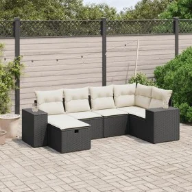 6-piece garden sofa set and black synthetic rattan cushions by , Garden sets - Ref: Foro24-3264412, Price: 388,40 €, Discount: %