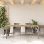 Gartentisch, graue Rattan-Akazienholzoberfläche, 190 x 90 x 75 cm von , Gartentische - Ref: Foro24-365542, Preis: 209,48 €, R...