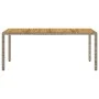 Gartentisch, graue Rattan-Akazienholzoberfläche, 190 x 90 x 75 cm von , Gartentische - Ref: Foro24-365542, Preis: 209,48 €, R...