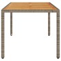 Gartentisch, graue Rattan-Akazienholzoberfläche, 190 x 90 x 75 cm von , Gartentische - Ref: Foro24-365542, Preis: 213,42 €, R...