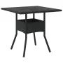 Garden table glass surface PE rattan black 80x80x75 cm by , Garden tables - Ref: Foro24-365521, Price: 90,45 €, Discount: %