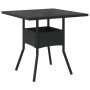 Gartentisch Glasoberfläche PE Rattan schwarz 80x80x75 cm von , Gartentische - Ref: Foro24-365521, Preis: 76,99 €, Rabatt: %