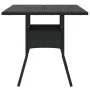 Garden table glass surface PE rattan black 80x80x75 cm by , Garden tables - Ref: Foro24-365521, Price: 90,45 €, Discount: %