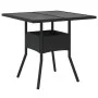 Garden table glass surface PE rattan black 80x80x75 cm by , Garden tables - Ref: Foro24-365521, Price: 90,45 €, Discount: %