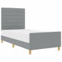 Estructura de cama con cabecera Gris claro 100 x 200 cm tela
