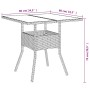 Gartentisch Glasoberfläche PE Rattan schwarz 80x80x75 cm von , Gartentische - Ref: Foro24-365521, Preis: 76,99 €, Rabatt: %
