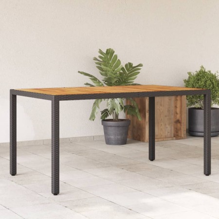Gartentisch aus schwarzem Rattan, Akazienholz, Oberfläche 150 x 90 x 75 cm von , Gartentische - Ref: Foro24-365535, Preis: 17...