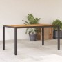 Garden table black rattan acacia wood surface 150x90x75cm by , Garden tables - Ref: Foro24-365535, Price: 170,38 €, Discount: %