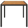 Garden table black rattan acacia wood surface 150x90x75cm by , Garden tables - Ref: Foro24-365535, Price: 170,38 €, Discount: %