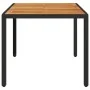 Garden table black rattan acacia wood surface 150x90x75cm by , Garden tables - Ref: Foro24-365535, Price: 167,38 €, Discount: %