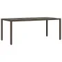 Garden table glass surface PE rattan brown 190x90x75cm by , Garden tables - Ref: Foro24-365540, Price: 190,97 €, Discount: %
