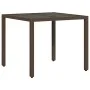 Gartentisch Glasoberfläche PE Rattan braun 90x90x75 cm von , Gartentische - Ref: Foro24-365528, Preis: 111,70 €, Rabatt: %