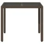 Gartentisch Glasoberfläche PE Rattan braun 90x90x75 cm von , Gartentische - Ref: Foro24-365528, Preis: 111,70 €, Rabatt: %