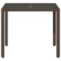 Gartentisch Glasoberfläche PE Rattan braun 90x90x75 cm von , Gartentische - Ref: Foro24-365528, Preis: 99,57 €, Rabatt: %