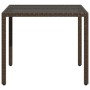 Gartentisch Glasoberfläche PE Rattan braun 90x90x75 cm von , Gartentische - Ref: Foro24-365528, Preis: 99,57 €, Rabatt: %