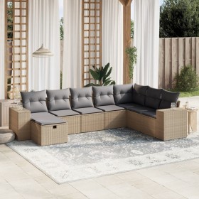 Juego de sofás jardín con cojines beige mezcla 8 pzas ratán PE de , Conjuntos de jardín - Ref: Foro24-3264515, Precio: 488,10...