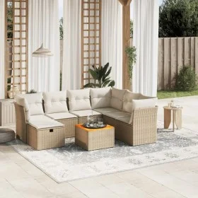 Garden sofa set with beige cushions 8 pcs PE rattan by , Garden sets - Ref: Foro24-3264740, Price: 516,69 €, Discount: %