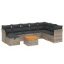 9-teiliges Gartenmöbel-Set und graue synthetische Rattankissen von , Gartensets - Ref: Foro24-3264763, Preis: 510,10 €, Rabat...