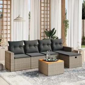 Gartenmöbel-Set, 6-teilig, mit grauen Polstern aus synthetischem Rattan. von , Gartensets - Ref: Foro24-3264833, Preis: 331,8...