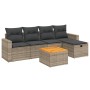 Set de muebles de jardín 6 pzas y cojines ratán sintético gris by , Garden sets - Ref: Foro24-3264833, Price: 331,39 €, Disco...