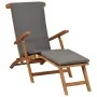 Sonnenliege mit dunkelgrauem Kissen aus massivem Teakholz von vidaXL, Liegen - Ref: Foro24-47409, Preis: 246,17 €, Rabatt: %