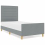 Estructura de cama con cabecera Gris claro 100 x 200 cm tela