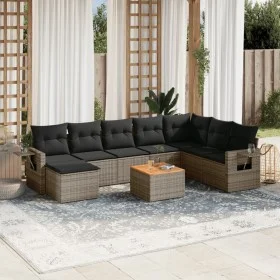 9-piece garden furniture set and gray synthetic rattan cushions by , Modular outdoor sofas - Ref: Foro24-3224702, Price: 513,...