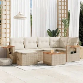 7-piece garden sofa set and beige synthetic rattan cushions by , Garden sets - Ref: Foro24-3227024, Price: 509,71 €, Discount: %
