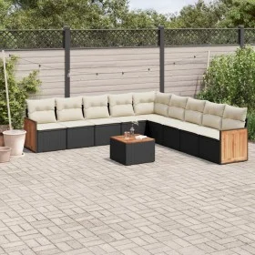 Garden sofa set 10 pieces with black synthetic rattan cushions by , Garden sets - Ref: Foro24-3227743, Price: 556,27 €, Disco...