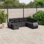 Set de comedor de jardín 7 pzas y cojines ratán sintético negro de , Conjuntos de jardín - Ref: Foro24-3264141, Precio: 490,6...