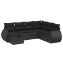 Set de comedor de jardín 7 pzas y cojines ratán sintético negro de , Conjuntos de jardín - Ref: Foro24-3264141, Precio: 490,6...