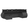 Set de sofás de jardín 6 piezas y cojines ratán sintético negro by , Garden sets - Ref: Foro24-3264101, Price: 425,74 €, Disc...