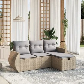 Garden sofa set with beige cushions mix 4 pieces PE rattan by , Garden sets - Ref: Foro24-3264065, Price: 280,49 €, Discount: %