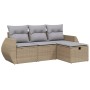 Garden sofa set with beige cushions mix 4 pieces PE rattan by , Garden sets - Ref: Foro24-3264065, Price: 266,03 €, Discount: %