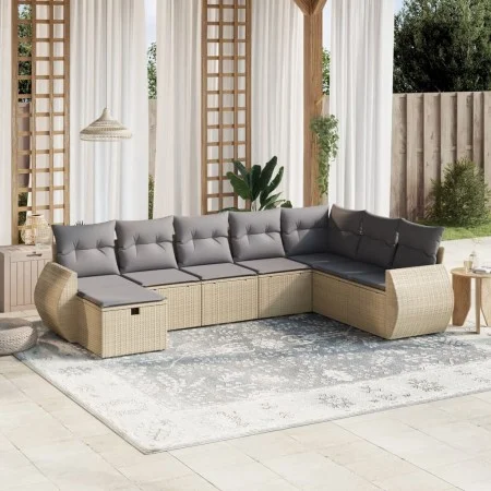Garden sofa set with beige cushions mix 8 pieces PE rattan by , Garden sets - Ref: Foro24-3264205, Price: 525,76 €, Discount: %