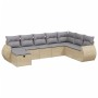 Gartensofa-Set mit beigem Kissenmix, 8-teilig aus PE-Rattan von , Gartensets - Ref: Foro24-3264205, Preis: 490,57 €, Rabatt: %