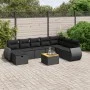 Set de sofás de jardín 8 piezas y cojines ratán sintético negro de , Conjuntos de jardín - Ref: Foro24-3265094, Precio: 578,4...